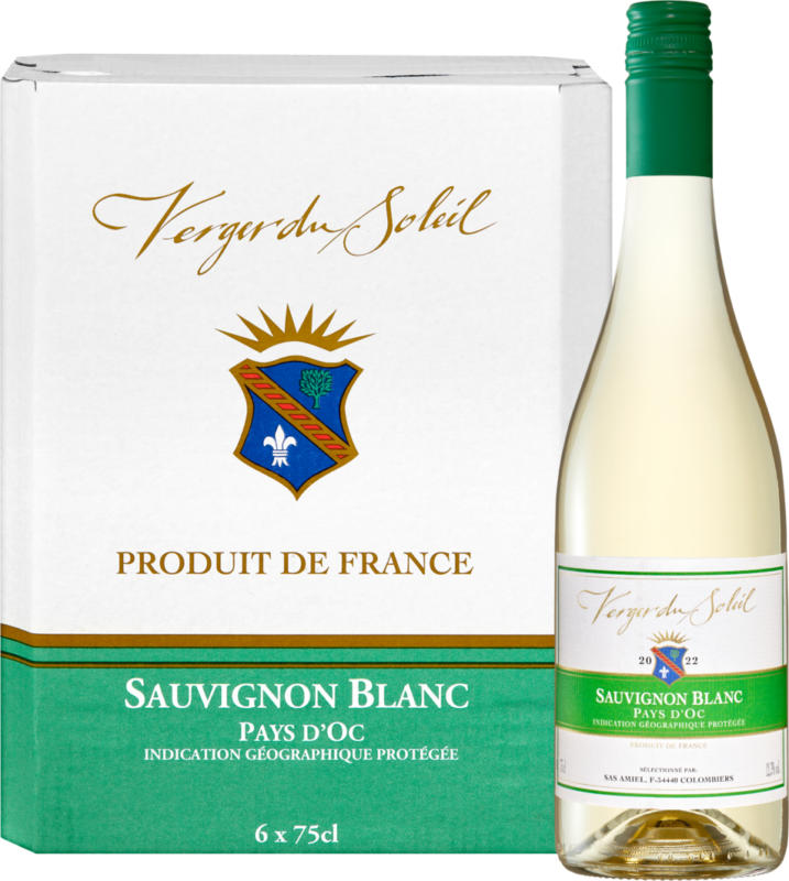 Verger du Soleil Sauvignon Blanc Pays d’Oc IGP, France, Languedoc-Roussillon, 2022, 6 x 75 cl