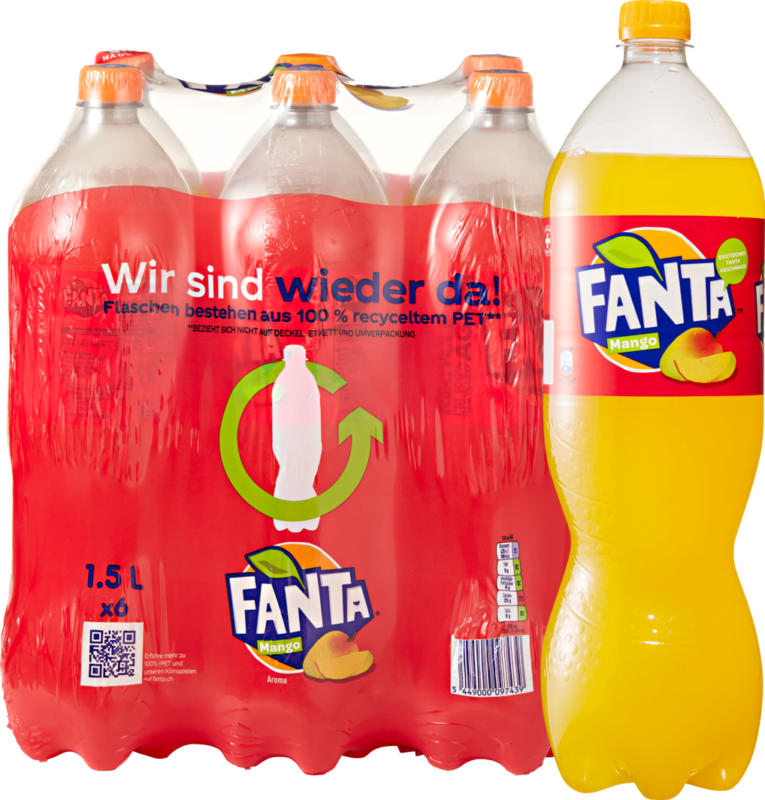 Fanta Mango, 6 x 1,5 Liter