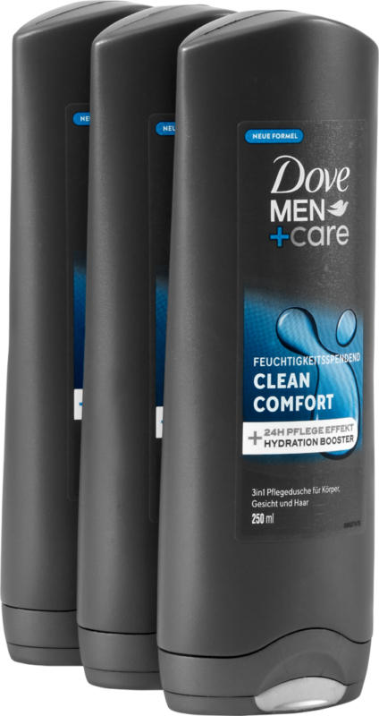 Doccia trattante Clean Comfort Dove Men+Care, 3 x 250 ml
