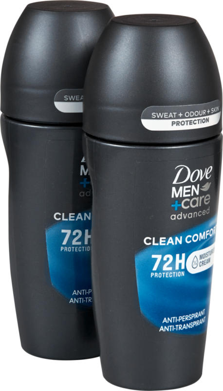 Dove Men+Care Deo Roll-on 72h Clean Comfort, 2 x 50 ml