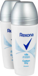Deodorante roll-on Cotton Dry Rexona, 2 x 50 ml