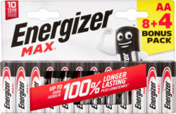 Piles Max Energizer, AA, 12 pièces