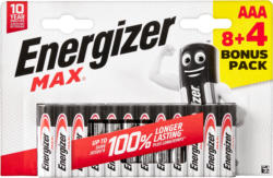 Piles Max Energizer, AAA, 12 pezzi
