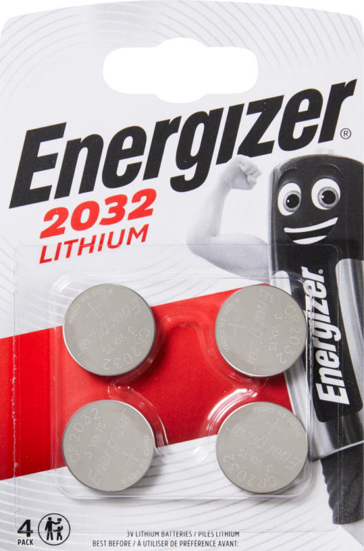Energizer Knopfbatterien CR2032, 4 Stück