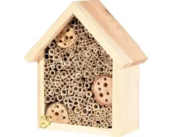 Insektenhotel mit Spitzdach 19 x 9,5 x 22 cm natur