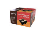 Conforama Set capsules et verres Capsules DELTA DELTA Q COFFEE 100 CAPS + 4 VERRES