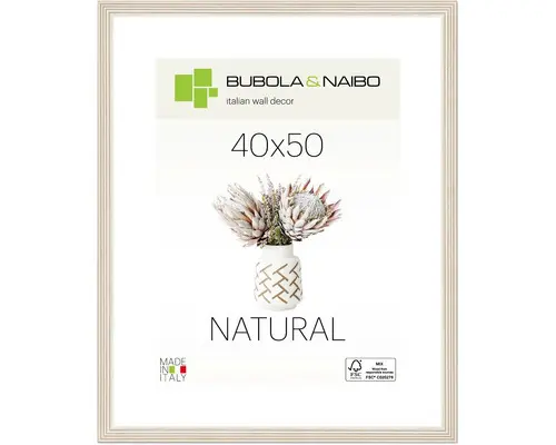 Bilderrahmen Holz Natural weiß 40x50 cm