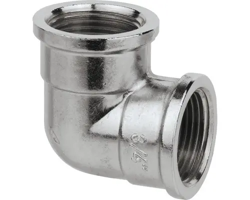 Winkel 90° 1/2" IG messing verchromt