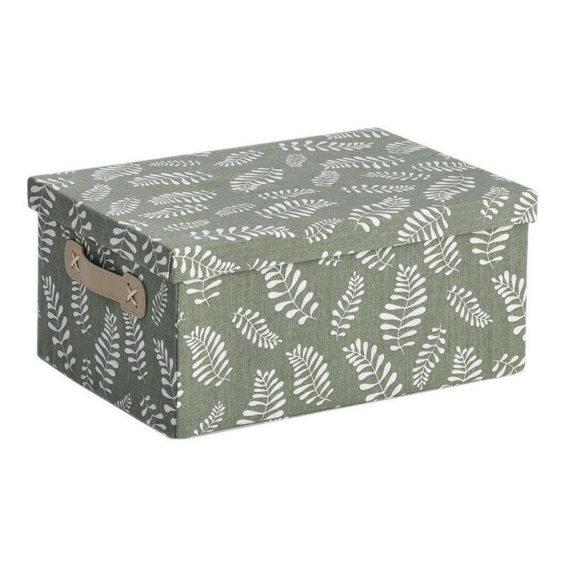 Zeller Aufbewahrungsbox Leaves grün Baumwolle B/H/L: ca. 26x16,5x36 cm