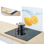 POCO Einrichtungsmarkt Dresden-Nickern Zeller Herdblende-/Abdeckplatte Lemon Splash bunt Glas B/L: ca. 56x50 cm