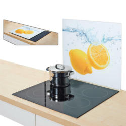 Zeller Herdblende-/Abdeckplatte Lemon Splash bunt Glas B/L: ca. 56x50 cm