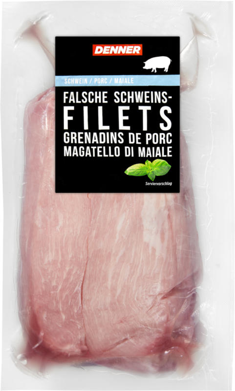 Denner falsche Schweinsfilets, 2 Stück, 2 x ca. 350 g, per 100 g