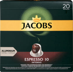 Capsules de café Espresso 10 Intenso Jacobs , compatibles avec les machines Nespresso®, 20 capsules