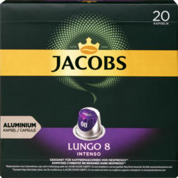 Capsule di caffè Lungo 8 Intenso Jacobs , compatibili con le macchine Nespresso®, 20 capsule
