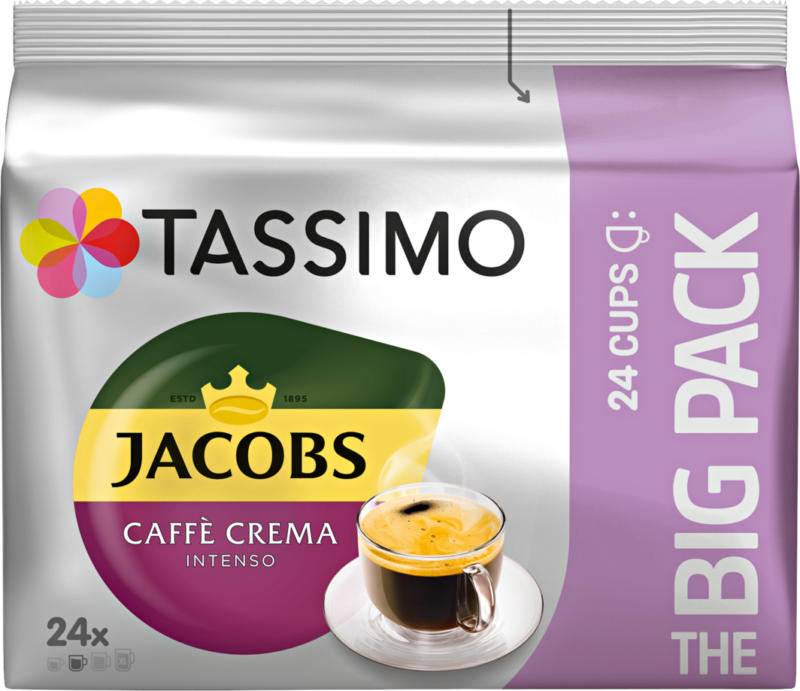 Tassimo Jacobs Kaffeekapseln Caffè Crema Intenso, 24 Kapseln