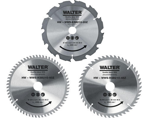 Kreissägeblatt Ø 210 mm Hartmetall 3 Stk.