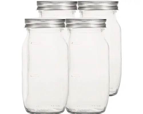 Einmachglas, Konservenglas Multi myRex mit GPI-Drehverschluss silber 500 ml 4 Stk. inkl. Deckel