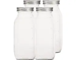 Einmachglas, Konservenglas Multi myRex mit GPI-Drehverschluss silber 1000 ml 4 Stk. inkl. Deckel