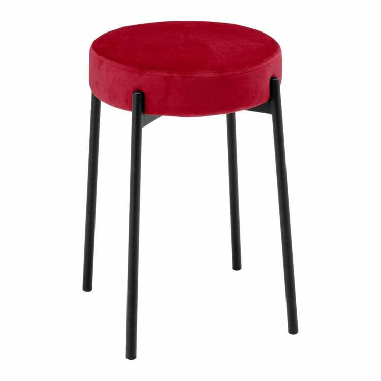 Tabouret Nica, textile, red