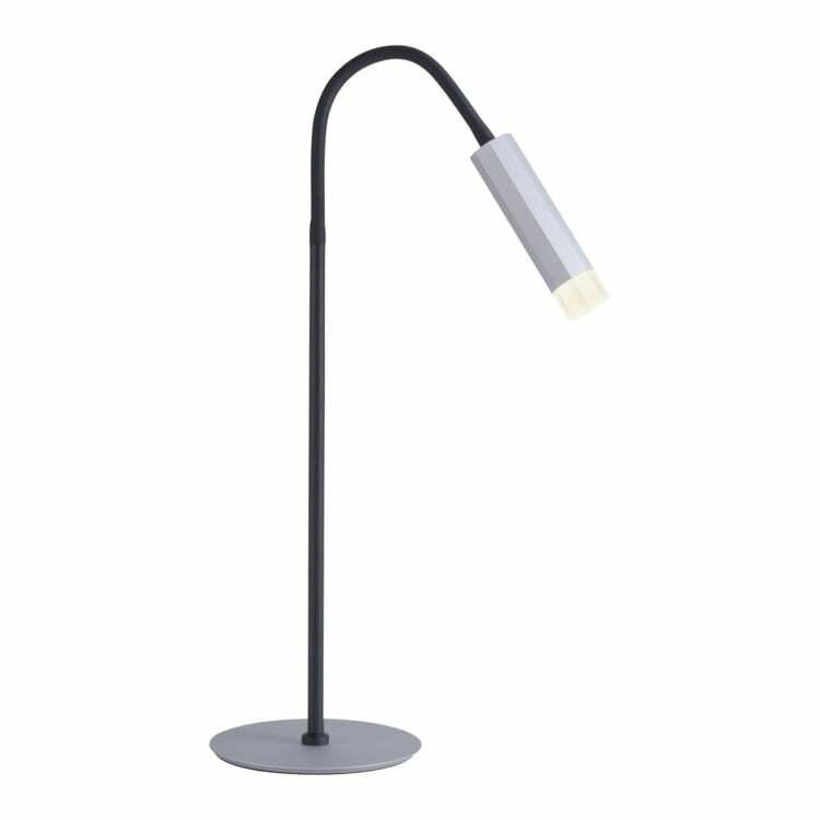 Lampe de table PURE-GEMIN, métal, couleur aluminium