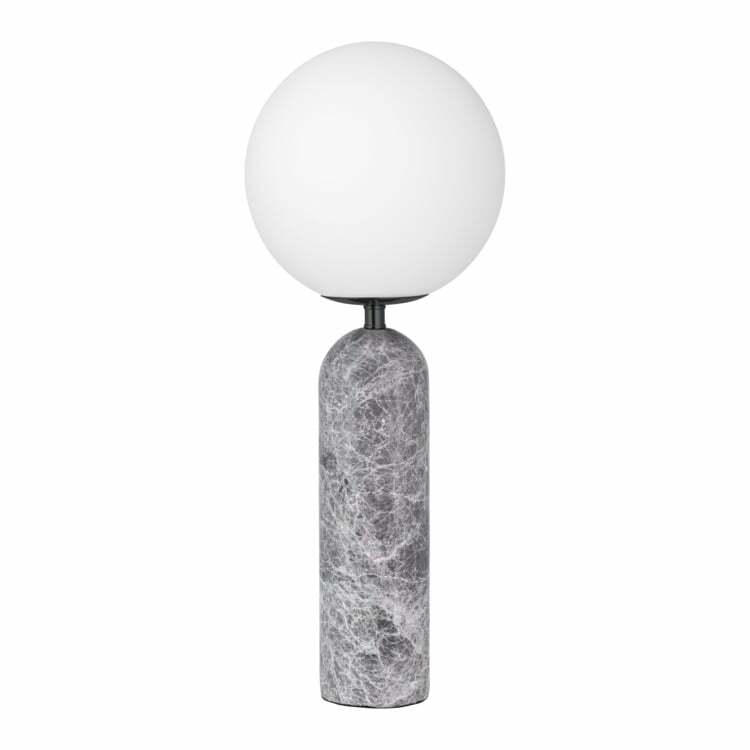 Lampada da tavolo TORRANO, materiale misto, grigio/bianco/nero