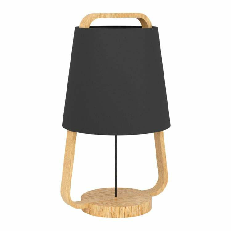 Lampada da tavolo CAMALOZA, legno, nero/marrone
