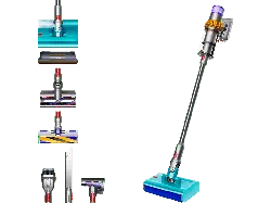 Dyson V15s Detect Submarine Akku Staubsauger (0,77 l, Akkulaufzeit: 60 min, Nickel Satin Gelb/Glanz Nickel)