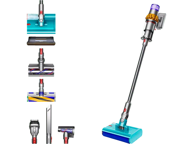 Dyson V15s Detect Submarine Akku Staubsauger (0,77 l, Akkulaufzeit: 60 min, Nickel Satin Gelb/Glanz Nickel)