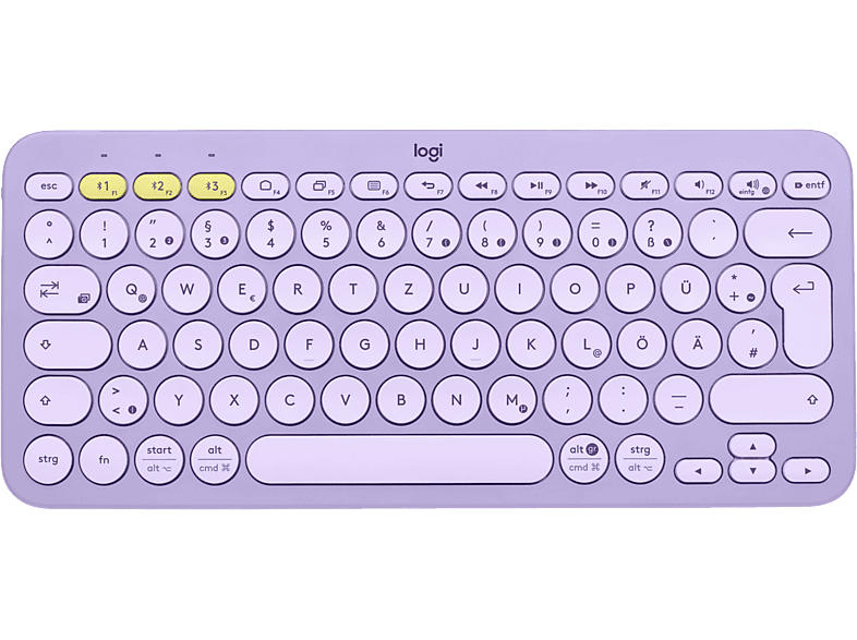 Logitech Tastatur K380 Multi-Device Bluetooth, Kabellos, QWERTZ, Lavender Lemonade