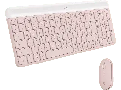 LOGITECH MK470 Slim Combo Kabelloses & geräuscharmes Tastatur-Maus-Set, DEU (Qwertz), Rosa; Kabelloses Tastatur-Maus Set
