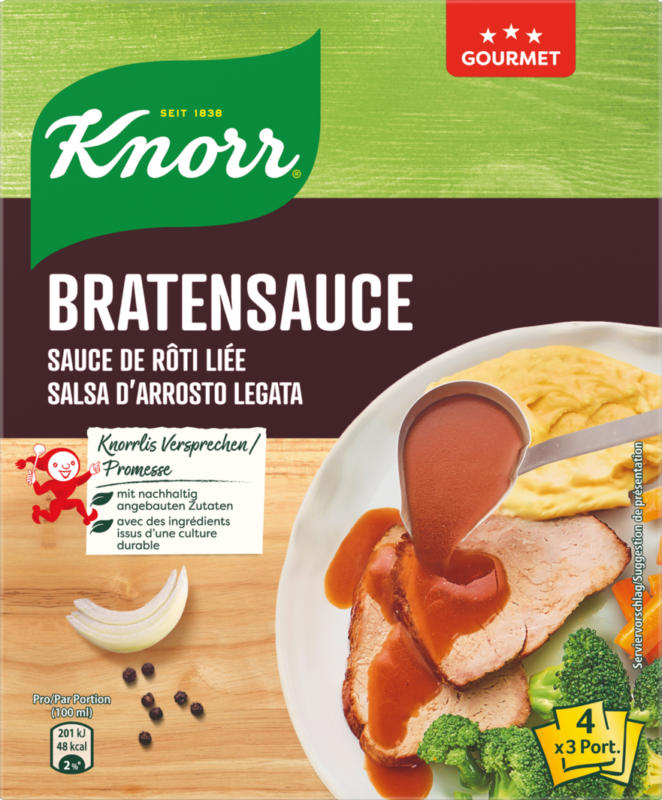 Knorr Bratensauce Gourmet, 4 x 36 g