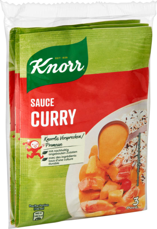 Sauce Curry Knorr, 3 x 33 g
