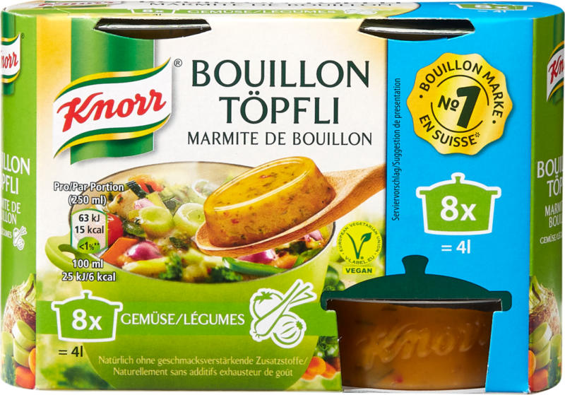 Knorr Bouillon Töpfli Gemüse, 8 x 28 g
