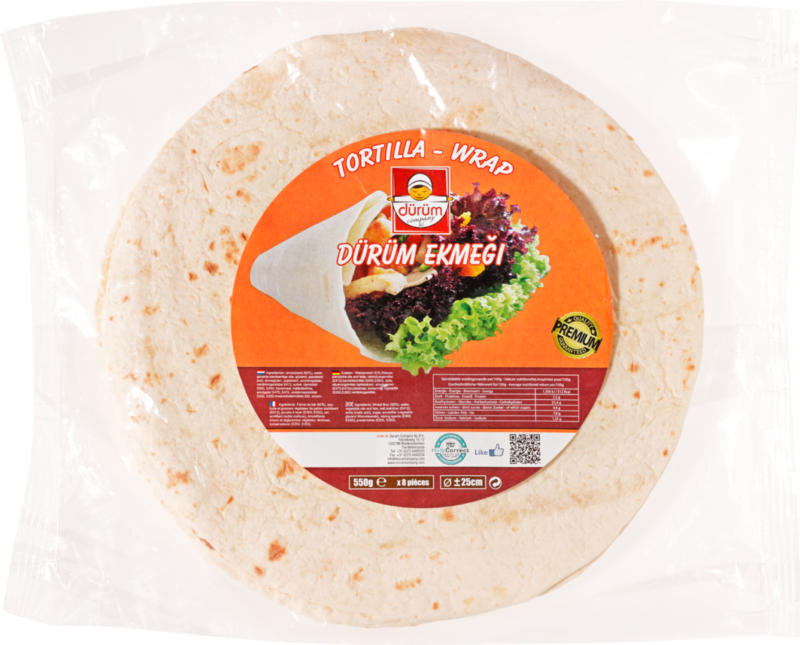 Tortilla Wrap Dürüm, 8 pièces, 550 g