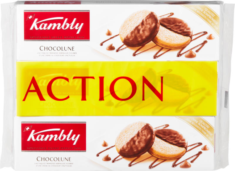 Kambly Biscuits , Chocolune, 3 x 100 g