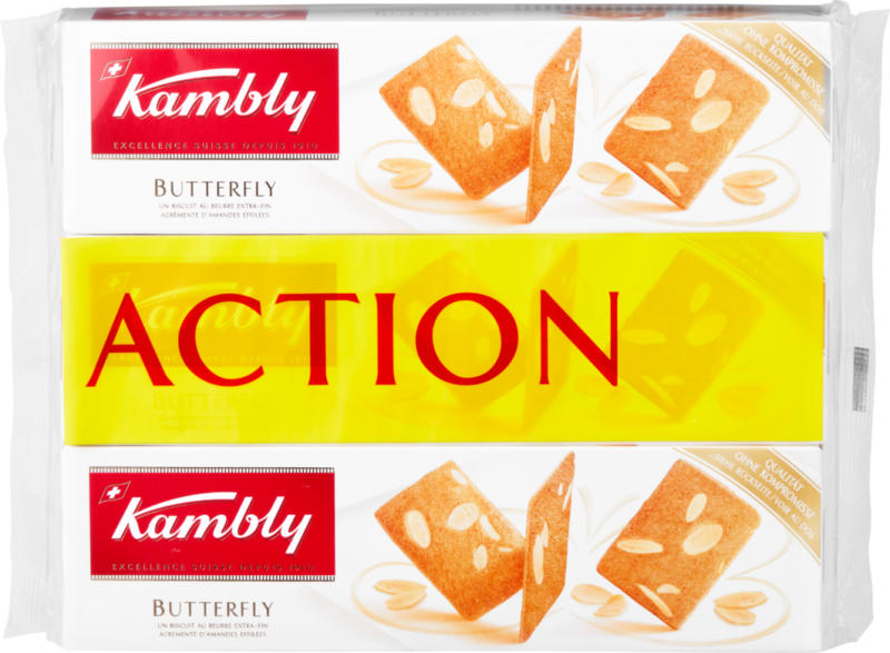 Kambly Biscuits, Butterfly, 3 x 100 g