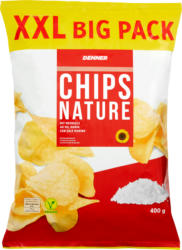 Chips Nature Denner, con sale marino, XXL Big Pack, 400 g
