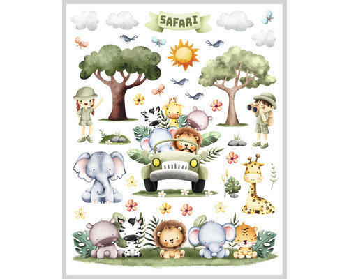 Ministicker Kinder Safari-Tiere 35-tlg.