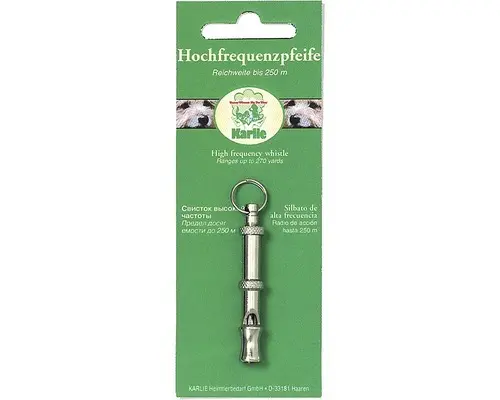 Karlie Hochfrequenz Hundepfeife, chrom, Reichweite bis 200 m