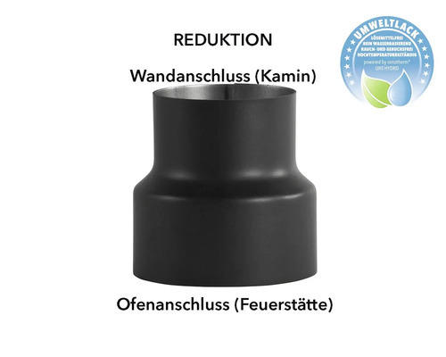 Ofenrohr Reduzierung Bertrams Ø 140-130 mm senotherm UHT-Hydro schwarz