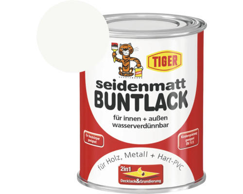 Tiger seidenmatt Buntlack RAL 9016 verkehrsweiß 125 ml