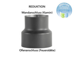 Ofenrohr Reduzierung Bertrams Ø 200-180 mm senotherm UHT-Hydro gussgrau