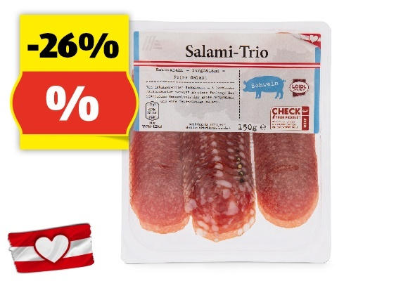 GENUSS 100% AUS ÖSTERREICH Salami-Trio, 150 g
