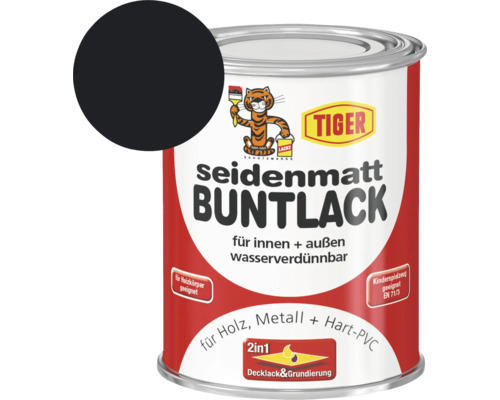 Tiger seidenmatt Buntlack RAL 9005 tiefschwarz 750 ml