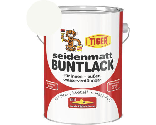 Tiger seidenmatt Buntlack RAL 9016 verkehrsweiß 2,5 l