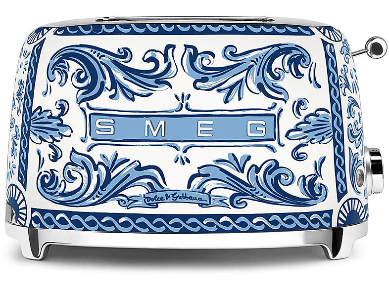 Smeg TSF01DGBEU Sonderedition, Hochglanz Dolce & Gabbana Toaster (Blu Mediterraneo, 950 Watt, Schlitze: 2)