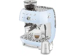 Smeg EGF 03 PBEU 50's Style Espressomaschine mit Siebtr&auml;ger (Pastellblau, Edelstahlmahlwerk/Kegel, 1650 Watt, 20 bar)