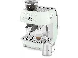 Smeg EGF 03 PGEU 50's Style Espressomaschine mit Siebtr&auml;ger (Pastellgr&uuml;n, Edelstahlmahlwerk/Kegel, 1650 Watt, 20 bar)