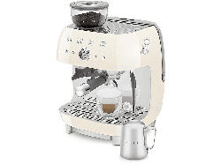 Smeg EGF03CREU 50's Style Espressomaschine mit Siebträger (Creme, Edelstahlmahlwerk/Kegel, 1650 Watt, 20 bar)
