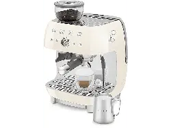 Smeg EGF03CREU 50's Style Espressomaschine mit Siebtr&auml;ger (Creme, Edelstahlmahlwerk/Kegel, 1650 Watt, 20 bar)